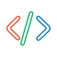 Obraz premium PNG Colorful coding symbol illustration.