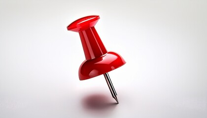 red pushpin an essential office supply item object isolating on a white background ready for design