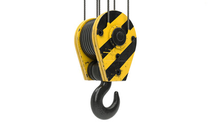 Heavy duty industrial crane hook and pulley block for lifting construction materials