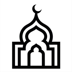 Obraz premium Iconic mosque symbol isolated on a transparent background