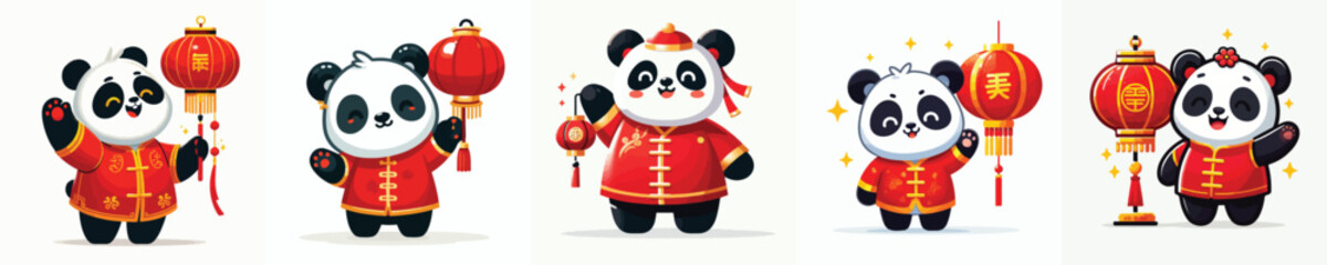 vector character panda dressed in Chinese New Year © Andi