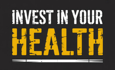 Blackboard with the text Invest in your health 
