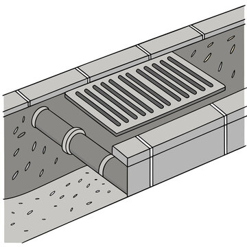 Industrial Drainage Trench Drain Grate - Metal Grid System