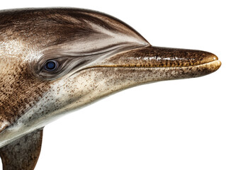 Dolphin Close-Up on White Background