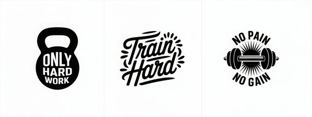 Gym motivation t-shirt print, logo, emblem. Lettering. Hand drawn vector illustration. element for flyers, banner and posters. 
