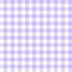 Seamless pattern of light purple and white gingham used for fabric, home decor, and digital backgrounds. 