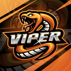 Viper snake mascot logo design