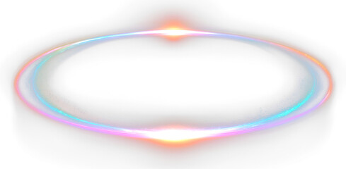 Iridescent light halo overlay dreamy clipart smooth glowing ring with sparkles