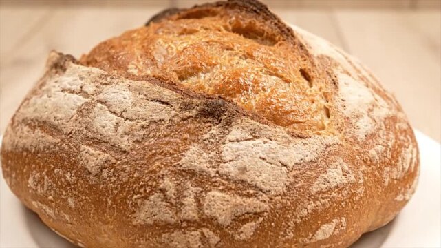 Homemade artisanal sourdough bread with a crispy golden crust, perfect for any meal
