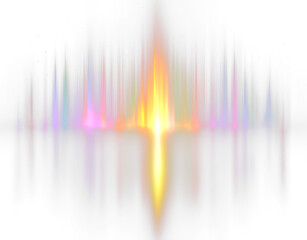 Vibrant rainbow light pattern glowing audio waveform magical overlay radiant pulse