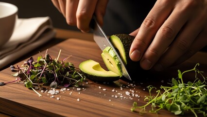Preparing avocado for salad