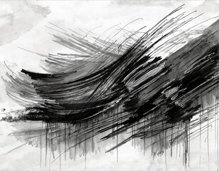 black brush strokes sketch hand drawn grunge paint lines and textured ink smears m stock
