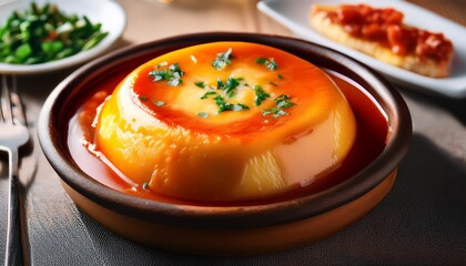 the national dish of portugal is francesinha appetizing dish close up on the table