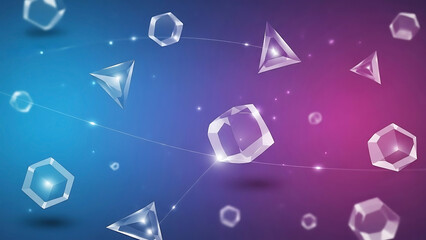 Sparkling crystal formation on gradient background