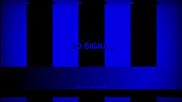 Blue No Signal Glitch Screen Distortion Animation