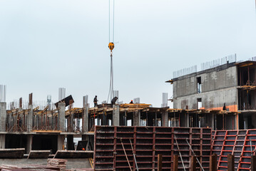 equipment at the construction site of a new building