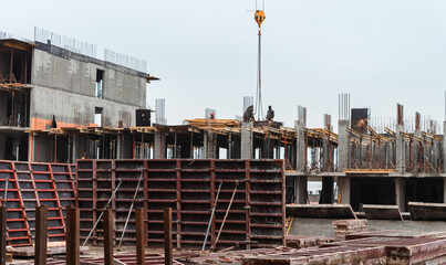 equipment at the construction site of a new building