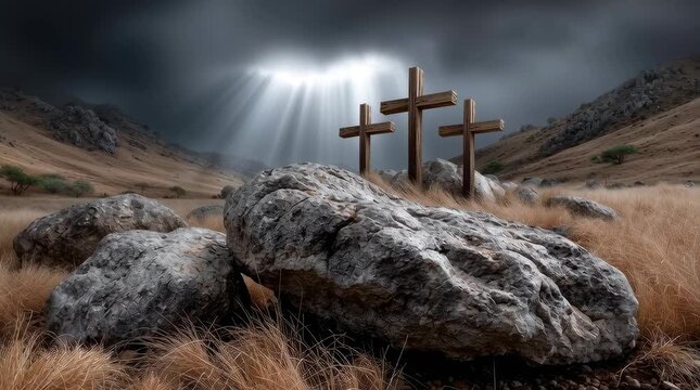 Storm Clouds Over Three Crosses at Calvary