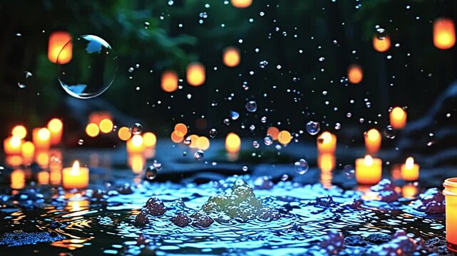 dazzling spheres burst rosin belch texture, thread intricate tendril along ampere immature background, with radiant lantern natation indium ampere mystical, ethereal presentation astatine