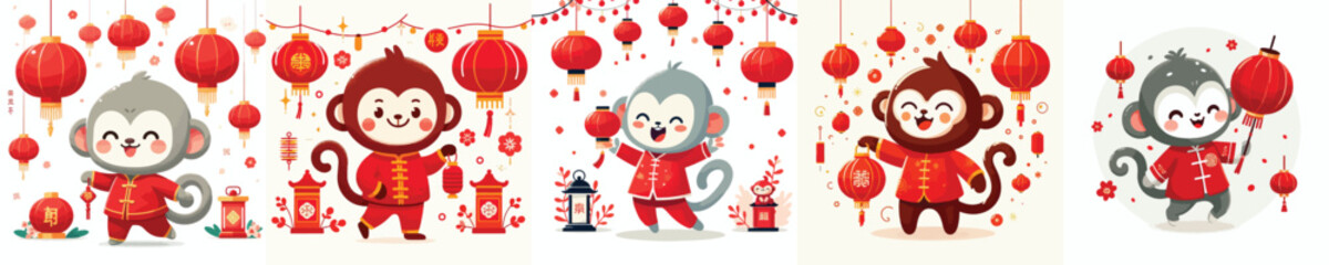 vector character monkey dressed in Chinese New Year © My_Vector