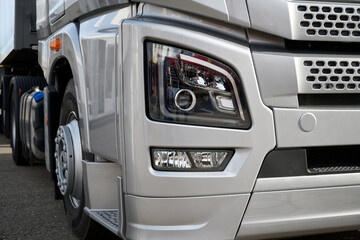 Fototapeta premium Headlight of a large truck.