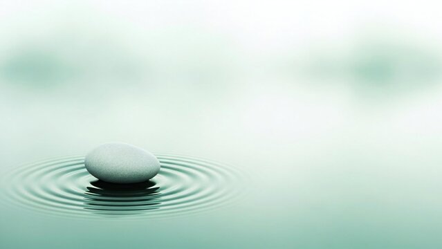 serene stone in water with ripples