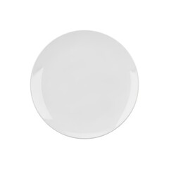 A Simple Round White Plate on a White Background Isolated