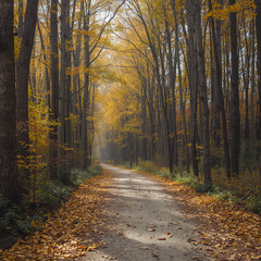 Fototapeta premium road in autumn forest