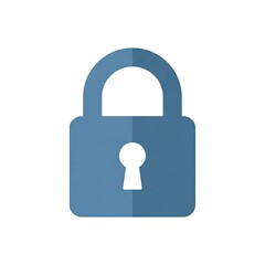 Blue Padlock Icon on White Background Representing Security and Protection