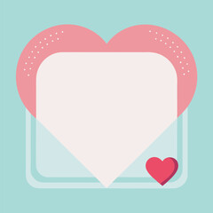 vector illustration of a heart shaped frame