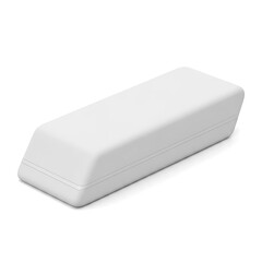 Clean White Eraser on White Background Simple Stationery Item