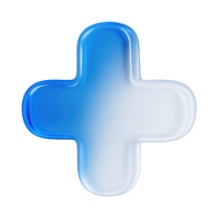 Obraz premium PNG Glossy blue gradient medical symbol