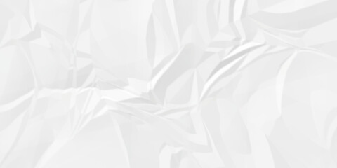 Obraz premium Crumple crushed white paper obsolete rumple craft design. wrinkle ripped creased crumple aged closeup recycled document grunge paper background.