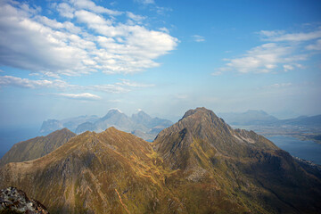 Coastaland mountain scenery from Lofoten islands