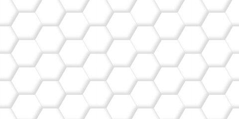 Naklejka premium White abstract hexagonal paper background. Luxury White grid Pattern. Futuristic emboss honeycomb mosaic white background. geometric mesh cell texture. modern futuristic wallpaper.