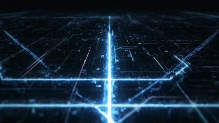 Abstract digital circuit board pattern with glowing blue lines, futuristic technology and network connections visualization - Powered by Adobe