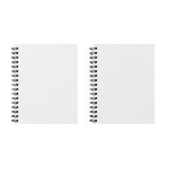 Two spiral notebooks isolated on transparent background