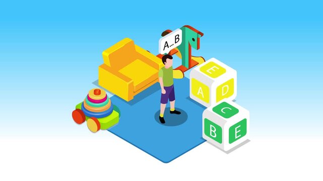 Child Education and Early Childhood Development 3d animation cartoon