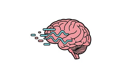 Vibrant brain illustration with dynamic neural connections