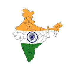 India flag icon isolated on transparent background
