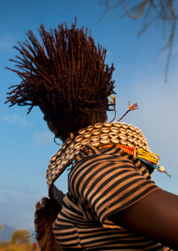 Banna Woman Agitating Her Hair Bull Jumping Ceremony Ethiopia