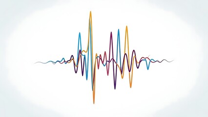 Vibrant multicolored waveform pattern on white background