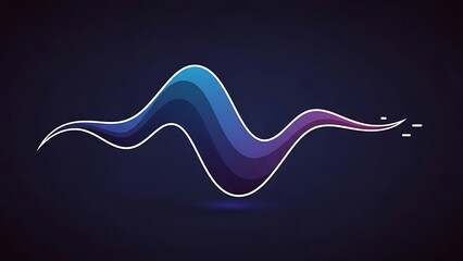 Vibrant waveform graphic with purple and blue gradient lines