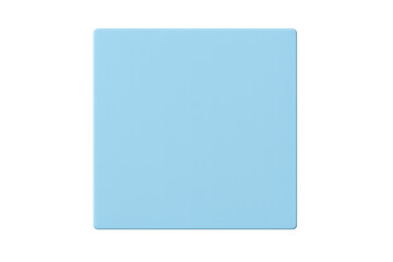 Light blue square button 3d icon transparent background