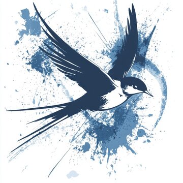 A unique collection is offered, showcasing a watercolor textured bird, either a swallow or martlet, combined with a gold brush stroke, perfect for adorning wedding invites, designing logos, and
