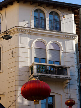 Residential buildings along via Paolo Sarpi in Milan, Italy