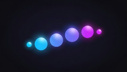Vibrant glowing spheres in gradient colors on dark background
