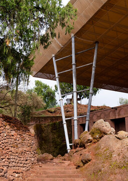 Biete Medhane Alem House of the Saviour of the World rock-hewn church, Amhara Region, Lalibela, Ethiopia