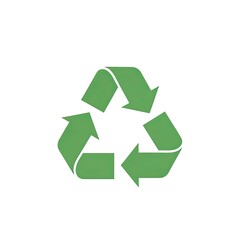 Obraz premium Green Recycling Symbol on White Background Environmental Conservation Concept