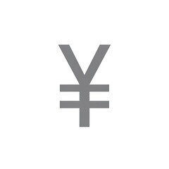 Obraz premium Grey Yen Currency Symbol on White Background Minimalist Graphic